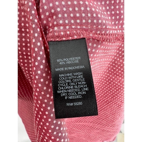 Express Viscose Blend Button-Down Collared Polka Dot Blouse Women's Medium - Picture 10 of 10
